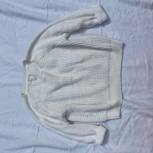 White knit sweater